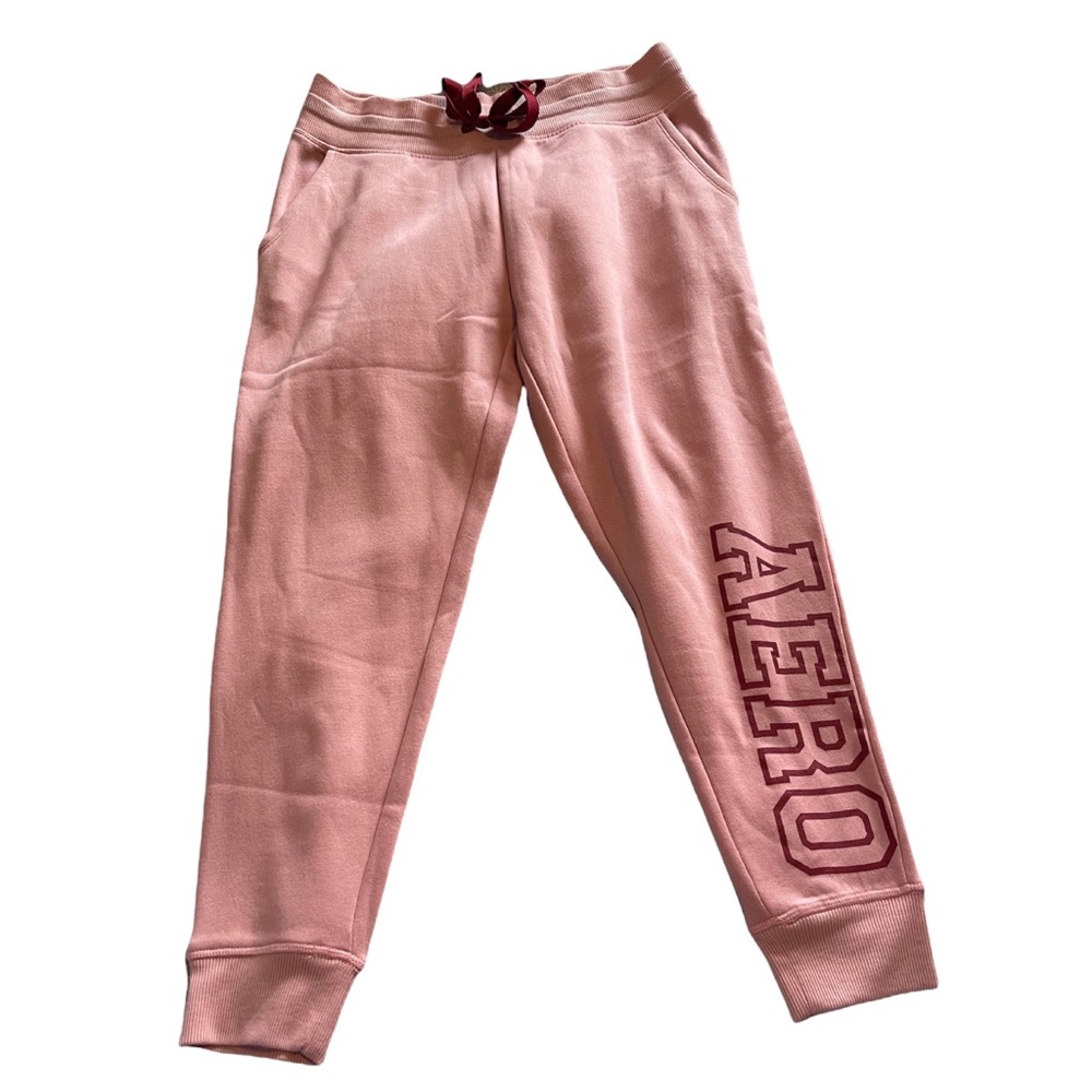 Aeropostale High Rise Peachy Pink Soft Fleece Joggers